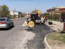 Көшелерді жамау жұмыстары жүргізілуде